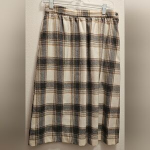 Briggs Plaid Skirt ~ 50% Wool/Poly Blend ~ Lined~ Size 12